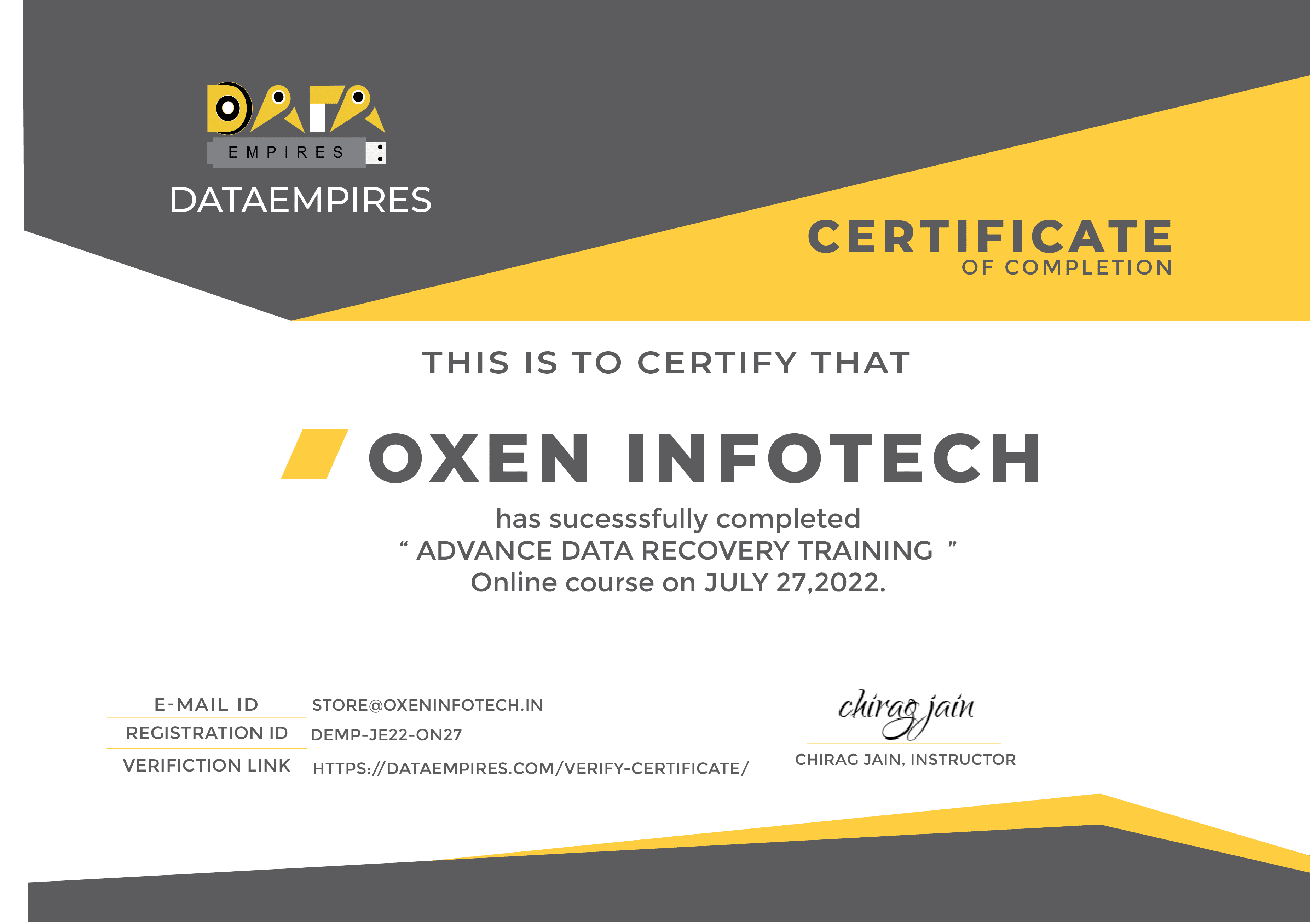 Certificate